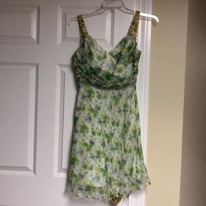 Shoshanna green silk dress